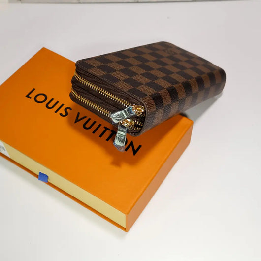 LV Brown Checkered Double Wallet